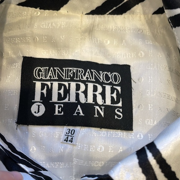 Gianfranco Ferré Zebra Print Jeans Blazer Jacket Zipped Top – Italian Vintage - Picture 3 of 11